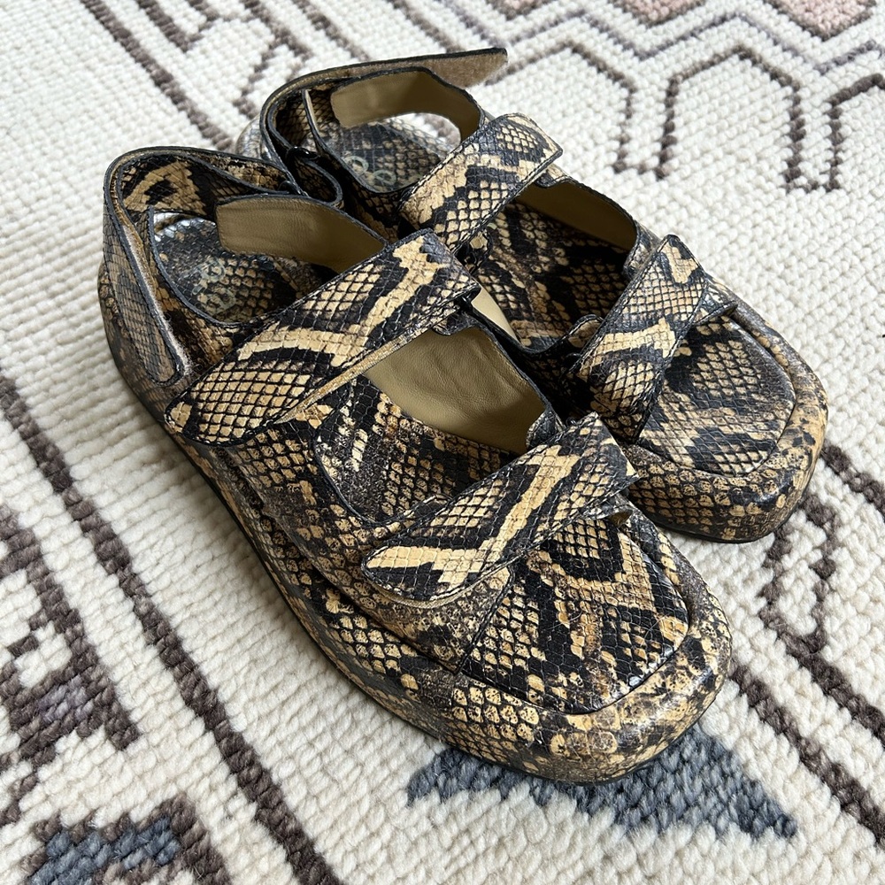 Loeffler Randall Blaise Snakeskin Sandals Sz 8.5